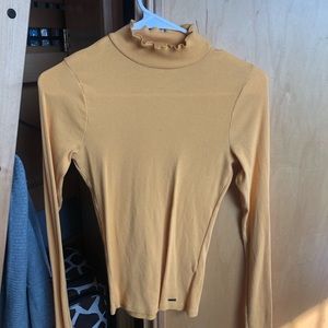 Hollister Yellow Tight Top Turtle Neck